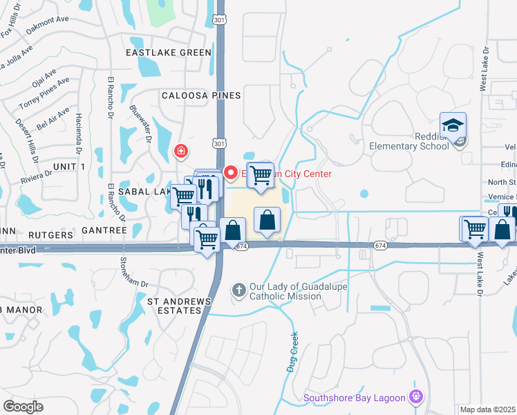 map of restaurants, bars, coffee shops, grocery stores, and more near 4928 Route 674 in Wimauma