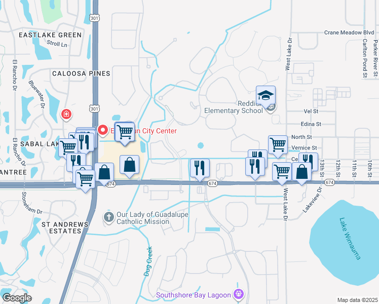 map of restaurants, bars, coffee shops, grocery stores, and more near 5014 Bella Armonia Circle in Wimauma