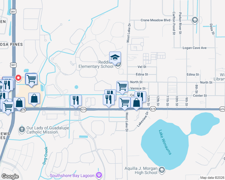 map of restaurants, bars, coffee shops, grocery stores, and more near 5101 Sable Chime Drive in Wimauma
