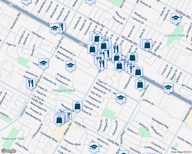 map of restaurants, bars, coffee shops, grocery stores, and more near in Corpus Christi