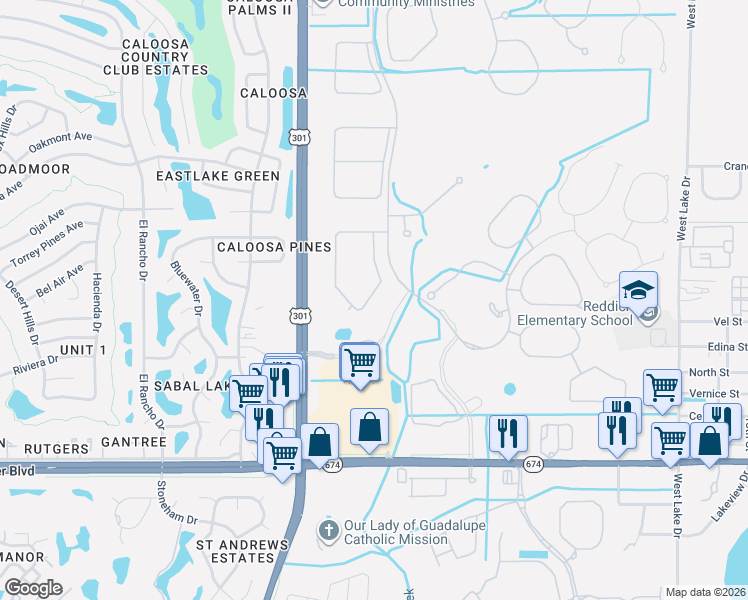 map of restaurants, bars, coffee shops, grocery stores, and more near 4838 Grand Banks Drive in Wimauma