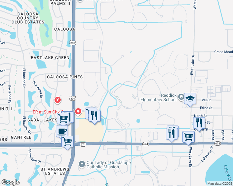 map of restaurants, bars, coffee shops, grocery stores, and more near 5007 Jagged Cloud Drive in Wimauma