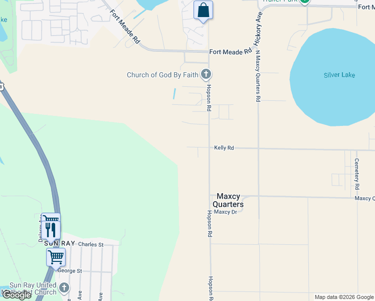 map of restaurants, bars, coffee shops, grocery stores, and more near 21 Tom Sheffield Road in Frostproof