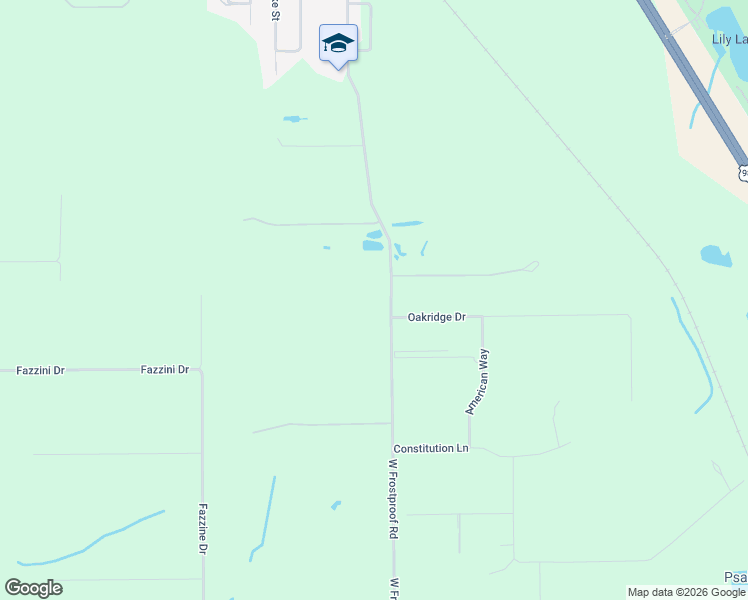 map of restaurants, bars, coffee shops, grocery stores, and more near 1050 West Frostproof Road in Frostproof