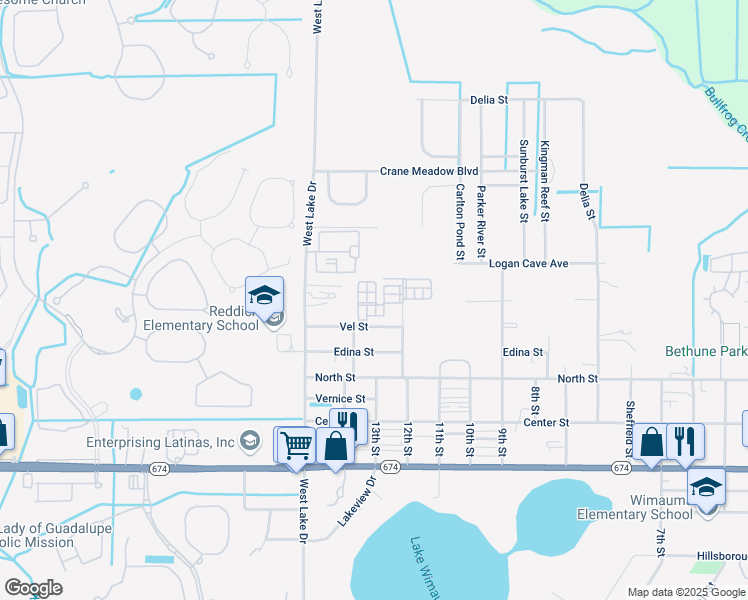 map of restaurants, bars, coffee shops, grocery stores, and more near 5317 Sun Paradise Court in Wimauma