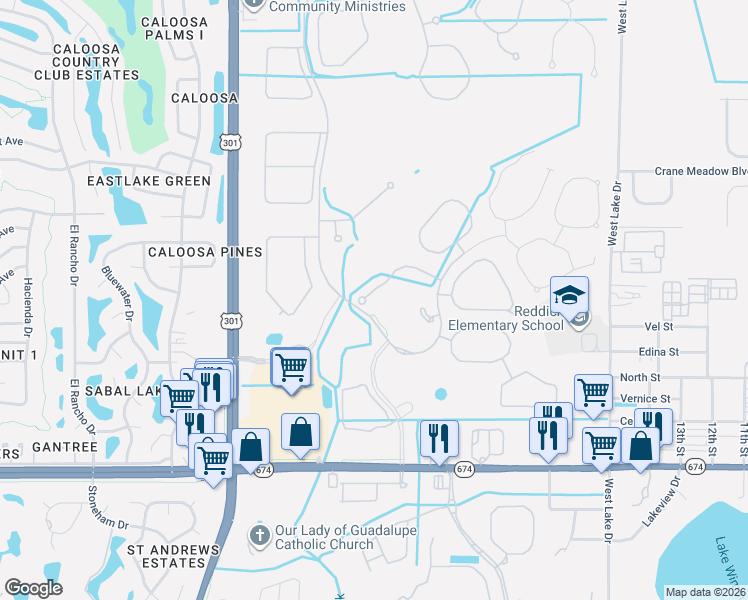 map of restaurants, bars, coffee shops, grocery stores, and more near 5007 Jagged Cloud Drive in Wimauma