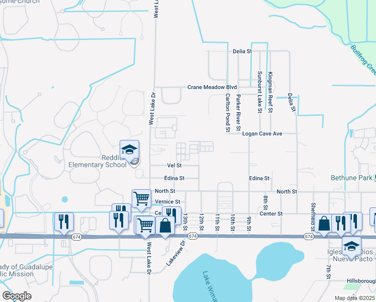 map of restaurants, bars, coffee shops, grocery stores, and more near 5316 Sun Paradise Court in Wimauma