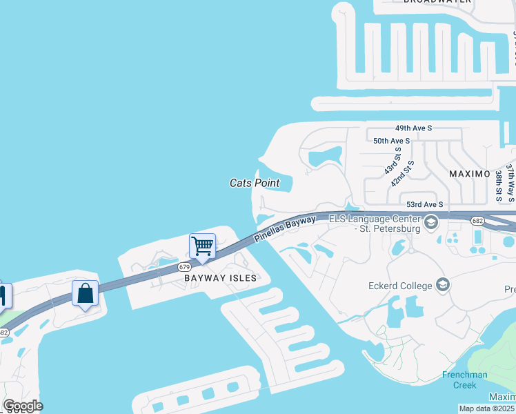 map of restaurants, bars, coffee shops, grocery stores, and more near 4850 Osprey Drive South in St. Petersburg