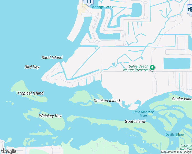 map of restaurants, bars, coffee shops, grocery stores, and more near 106 Janie Street in Ruskin
