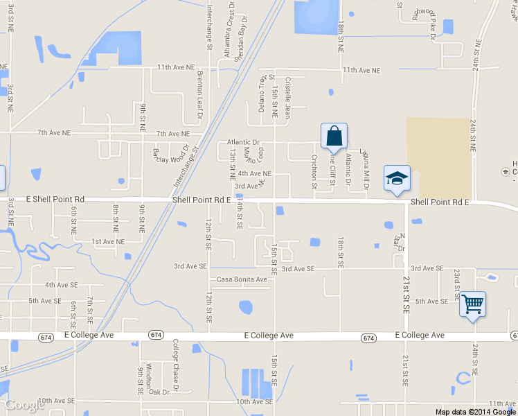map of restaurants, bars, coffee shops, grocery stores, and more near 129 Laguna Oaks Place in Ruskin