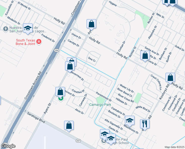map of restaurants, bars, coffee shops, grocery stores, and more near 100 Regatta Seafarer in Corpus Christi