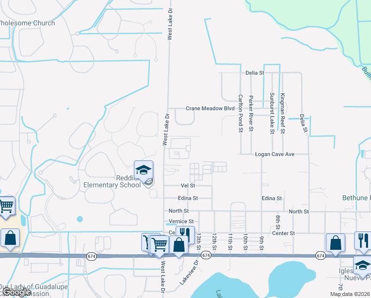 map of restaurants, bars, coffee shops, grocery stores, and more near 5299 Guadalupe Boulevard in Wimauma