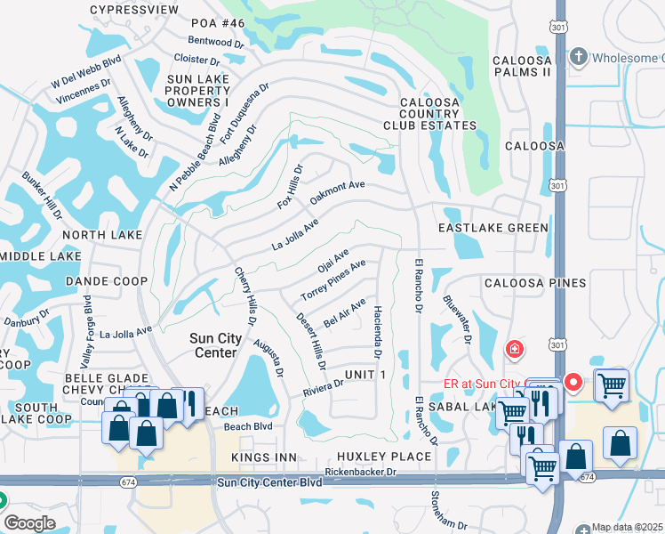 map of restaurants, bars, coffee shops, grocery stores, and more near 726 Ojai Avenue in Sun City Center