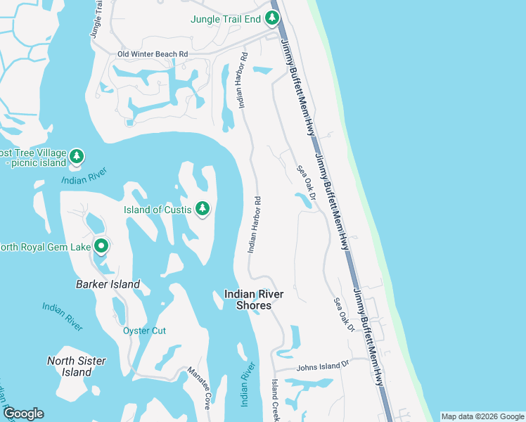 map of restaurants, bars, coffee shops, grocery stores, and more near 390 Indian Harbor Rd in Indian River Shores
