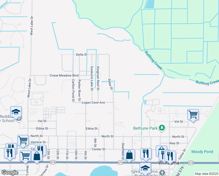 map of restaurants, bars, coffee shops, grocery stores, and more near 101 Delia Street in Wimauma
