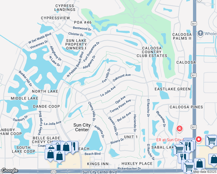 map of restaurants, bars, coffee shops, grocery stores, and more near 806 Oakmont Avenue in Sun City Center
