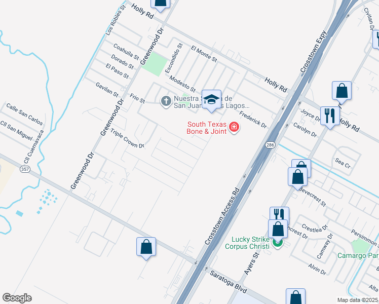 map of restaurants, bars, coffee shops, grocery stores, and more near 6137 Ayers Street in Corpus Christi