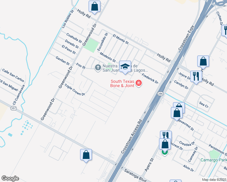 map of restaurants, bars, coffee shops, grocery stores, and more near 1826 Frio Street in Corpus Christi
