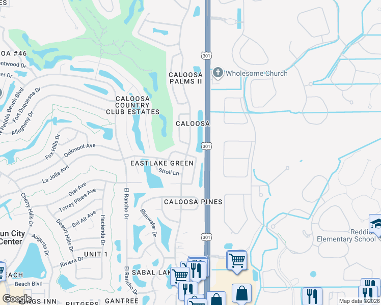 map of restaurants, bars, coffee shops, grocery stores, and more near 243 Linger Lane in Sun City Center