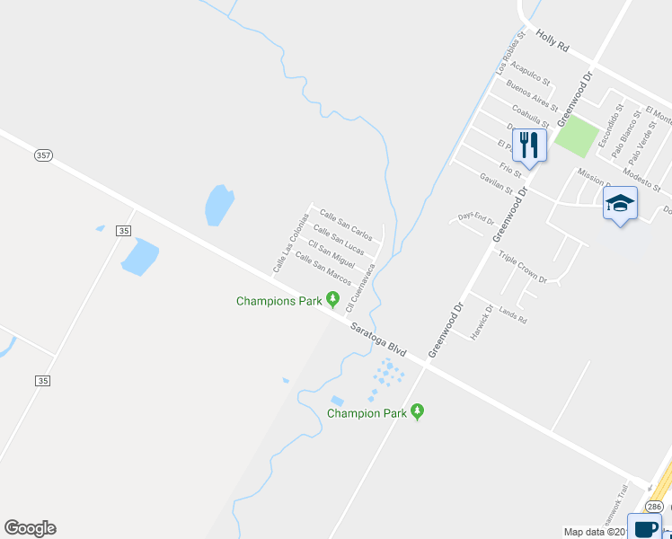 map of restaurants, bars, coffee shops, grocery stores, and more near 1326 Calle San Marcos in Corpus Christi