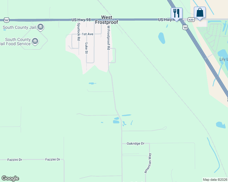 map of restaurants, bars, coffee shops, grocery stores, and more near 700 West Frostproof Road in Frostproof