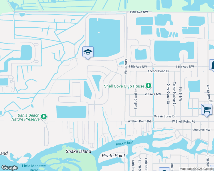 map of restaurants, bars, coffee shops, grocery stores, and more near 444 York Dale Drive in Ruskin
