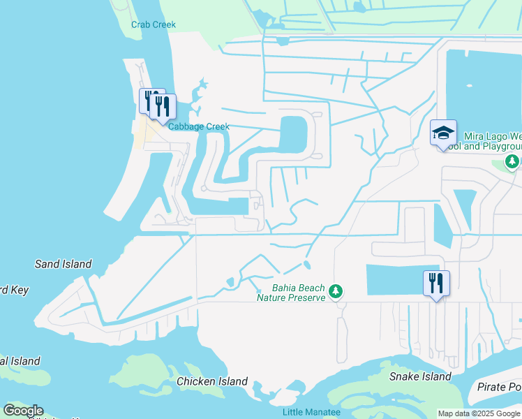 map of restaurants, bars, coffee shops, grocery stores, and more near 3079 Bermuda Sloop Cir in Ruskin