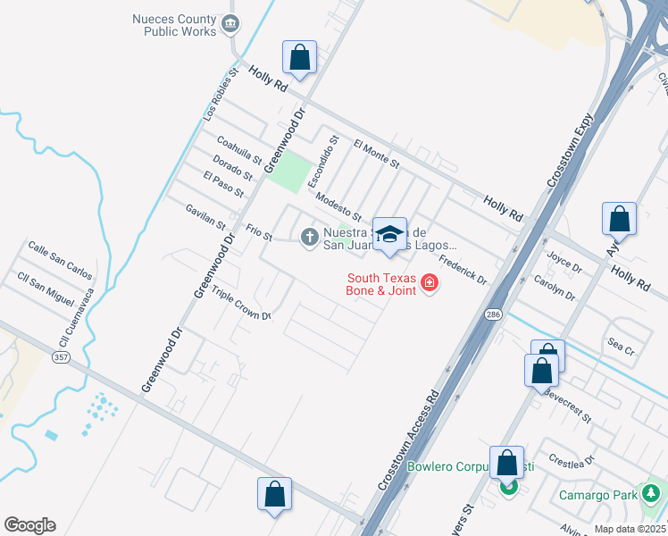 map of restaurants, bars, coffee shops, grocery stores, and more near 1826 Frio Street in Corpus Christi