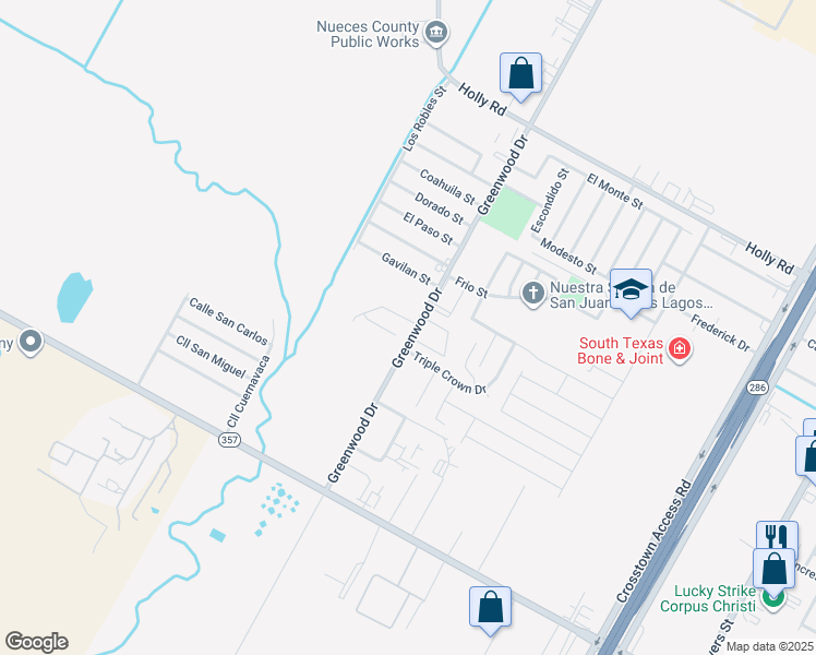 map of restaurants, bars, coffee shops, grocery stores, and more near 1529 Days End Drive in Corpus Christi