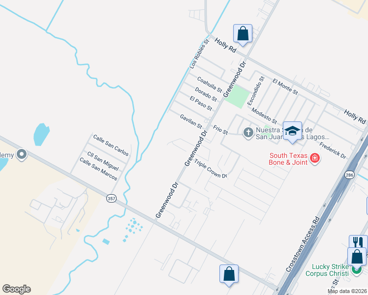 map of restaurants, bars, coffee shops, grocery stores, and more near 1501 Days End Drive in Corpus Christi