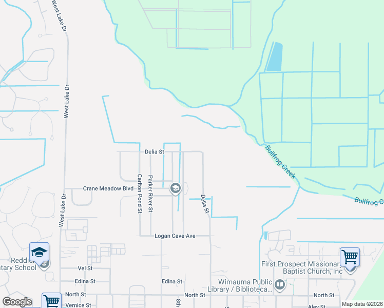 map of restaurants, bars, coffee shops, grocery stores, and more near Kingman Reef Street in Wimauma