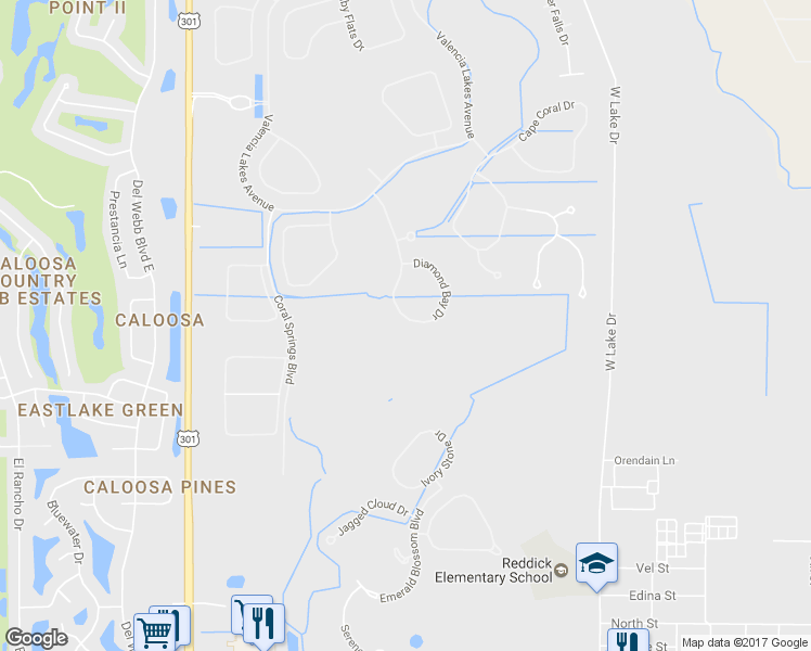 map of restaurants, bars, coffee shops, grocery stores, and more near 16227 Diamond Bay Drive in Wimauma