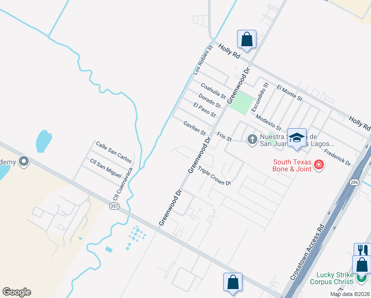 map of restaurants, bars, coffee shops, grocery stores, and more near 1501 Days End Drive in Corpus Christi