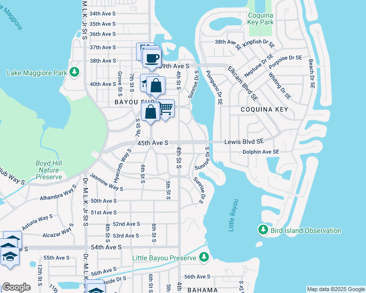 map of restaurants, bars, coffee shops, grocery stores, and more near in St. Petersburg