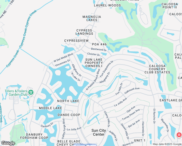 map of restaurants, bars, coffee shops, grocery stores, and more near 1509 Fort Duquesna Drive in Sun City Center