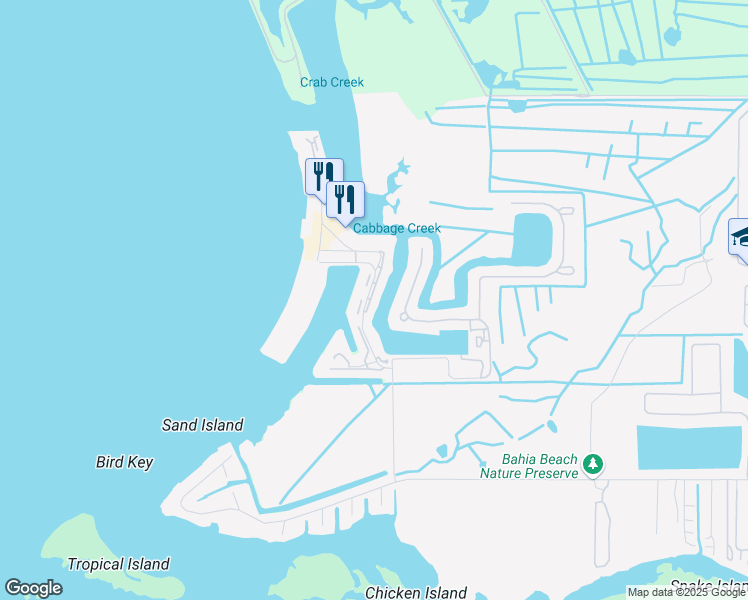 map of restaurants, bars, coffee shops, grocery stores, and more near 537 Bahia Beach Boulevard in Ruskin