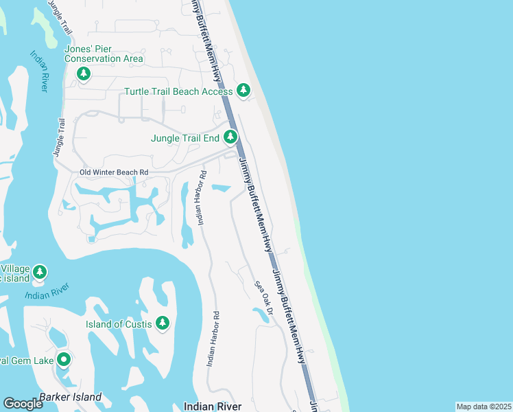 map of restaurants, bars, coffee shops, grocery stores, and more near 7741 Highway A1A in Indian River Shores