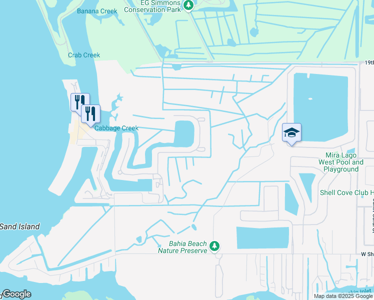 map of restaurants, bars, coffee shops, grocery stores, and more near 1034 Sea Grape Drive in Ruskin