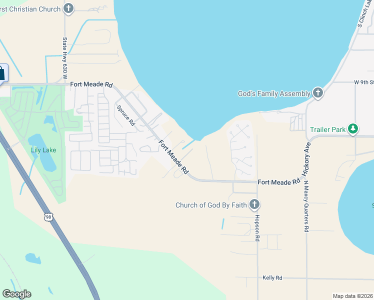 map of restaurants, bars, coffee shops, grocery stores, and more near 1429 Old Fort Meade Road in Frostproof