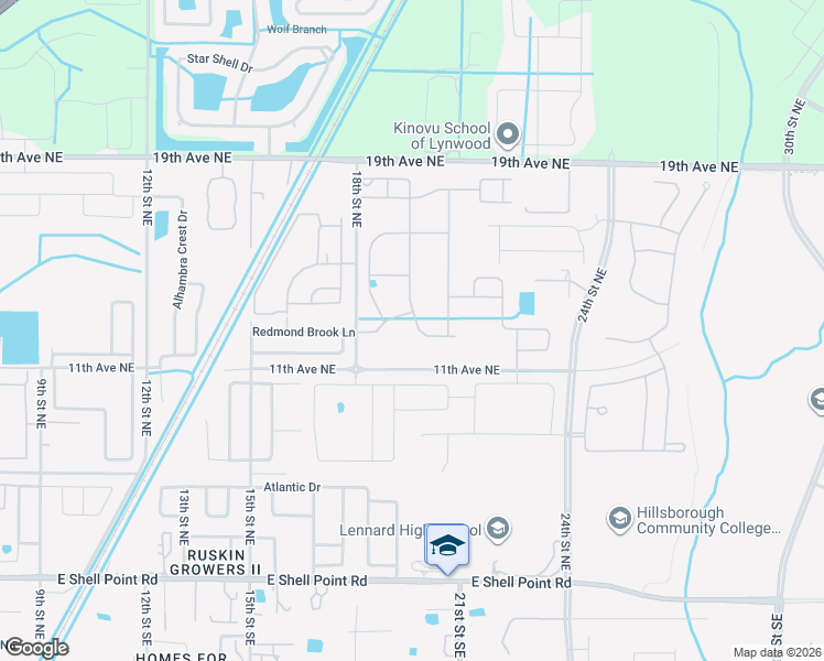map of restaurants, bars, coffee shops, grocery stores, and more near 1232 Harbour Blue Street in Ruskin
