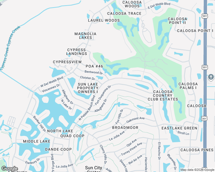 map of restaurants, bars, coffee shops, grocery stores, and more near 663 Fort Duquesna Drive in Sun City Center