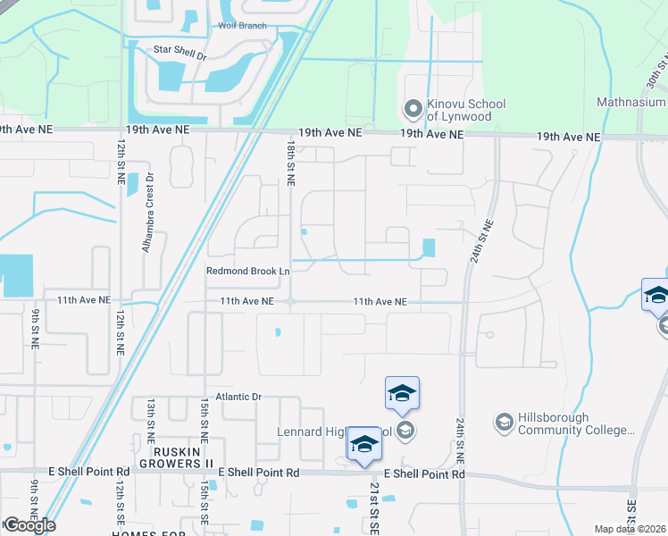 map of restaurants, bars, coffee shops, grocery stores, and more near 1232 Harbour Blue Street in Ruskin