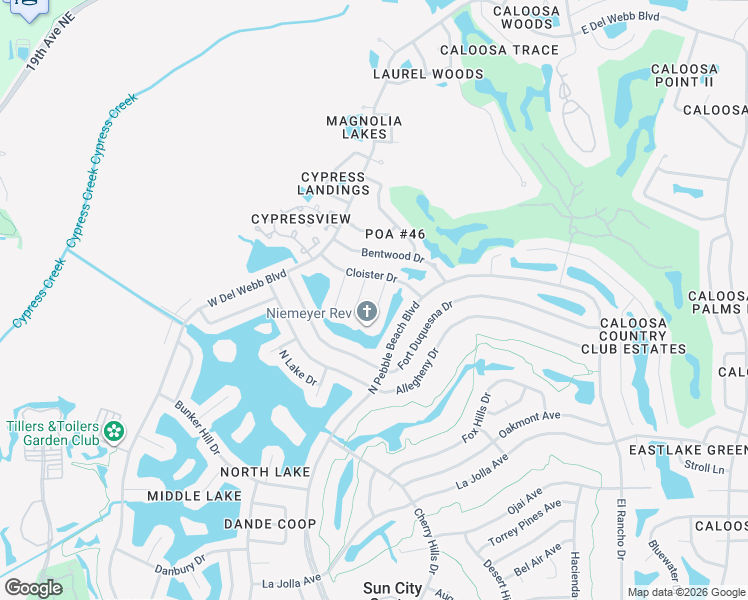 map of restaurants, bars, coffee shops, grocery stores, and more near 1807 Butterfly Place in Sun City Center