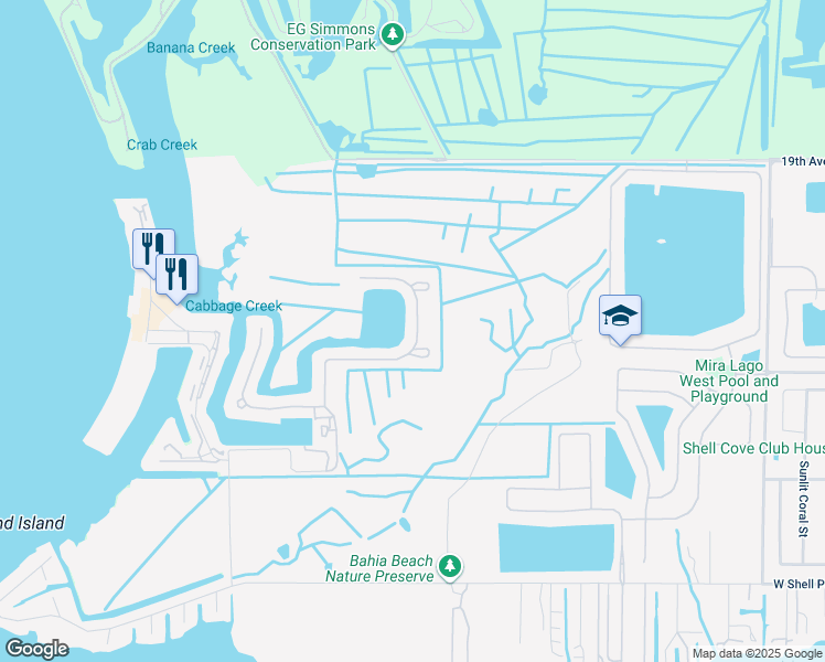 map of restaurants, bars, coffee shops, grocery stores, and more near 1034 Sea Grape Drive in Ruskin