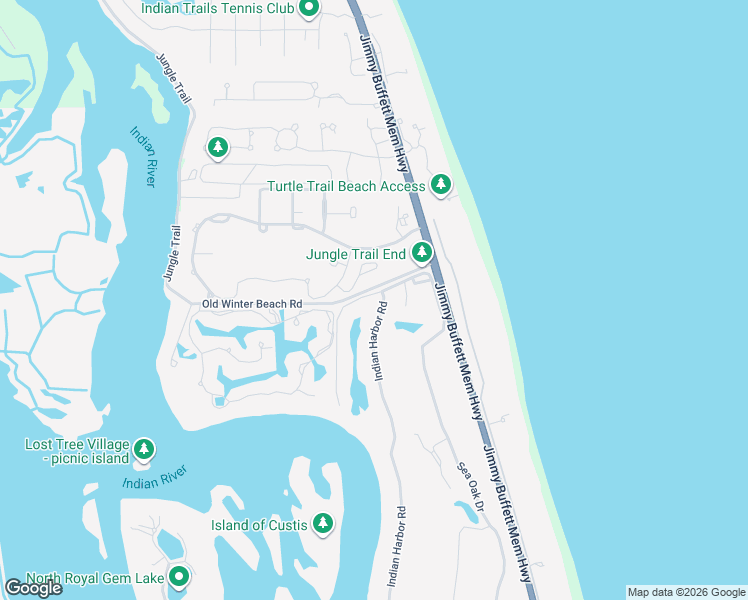 map of restaurants, bars, coffee shops, grocery stores, and more near 661 Indian Harbor Road in Vero Beach