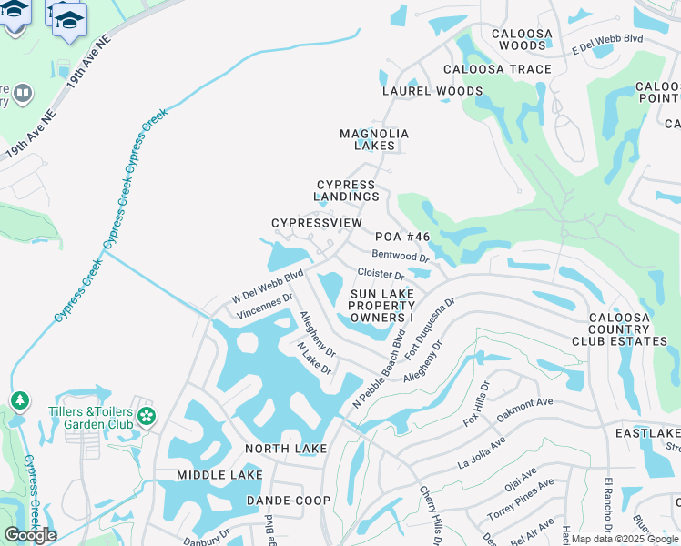 map of restaurants, bars, coffee shops, grocery stores, and more near 1706 Cloister Drive in Sun City Center