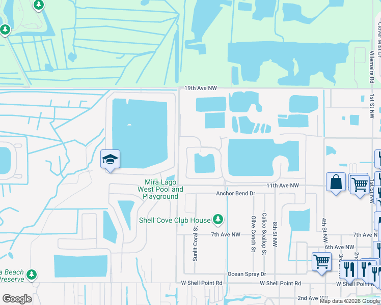 map of restaurants, bars, coffee shops, grocery stores, and more near 1032 Seminole Sky Drive in Ruskin