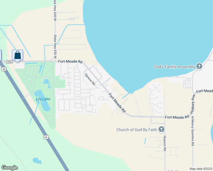 map of restaurants, bars, coffee shops, grocery stores, and more near 1526 Fort Meade Road in Frostproof