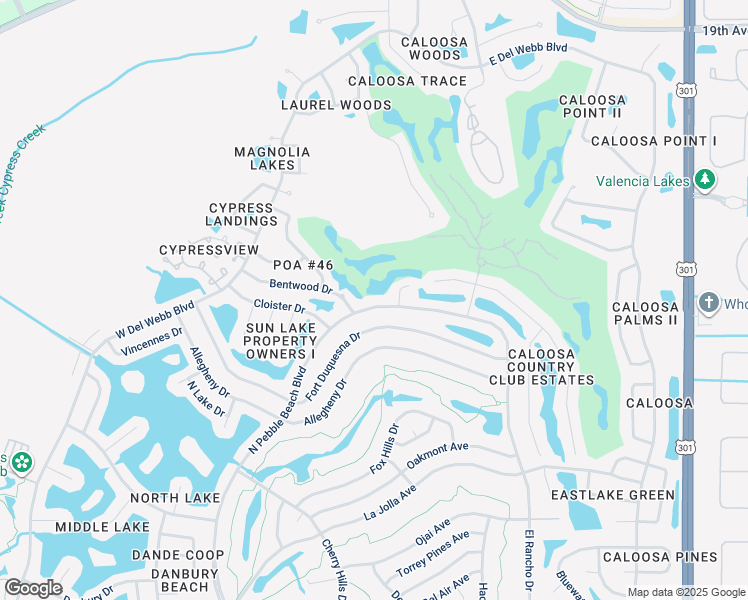 map of restaurants, bars, coffee shops, grocery stores, and more near 1918 North Pebble Beach Boulevard in Sun City Center