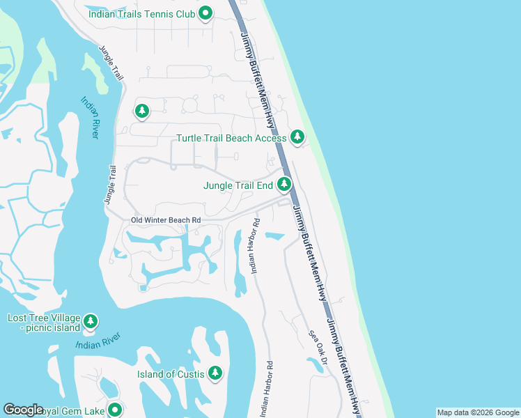 map of restaurants, bars, coffee shops, grocery stores, and more near 661 Indian Harbor Road in Vero Beach